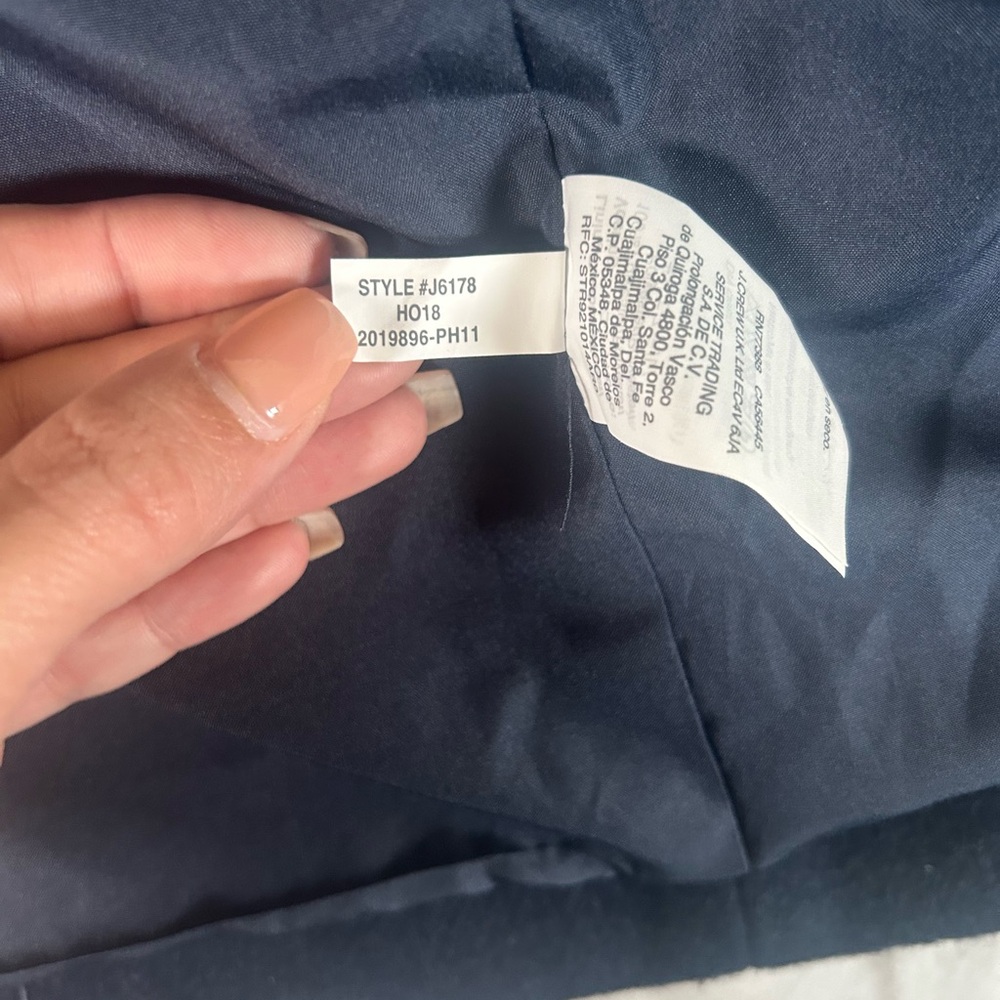 J. Crew mercantile wool navy blue faux fur hooded coat - Picture 5 of 13